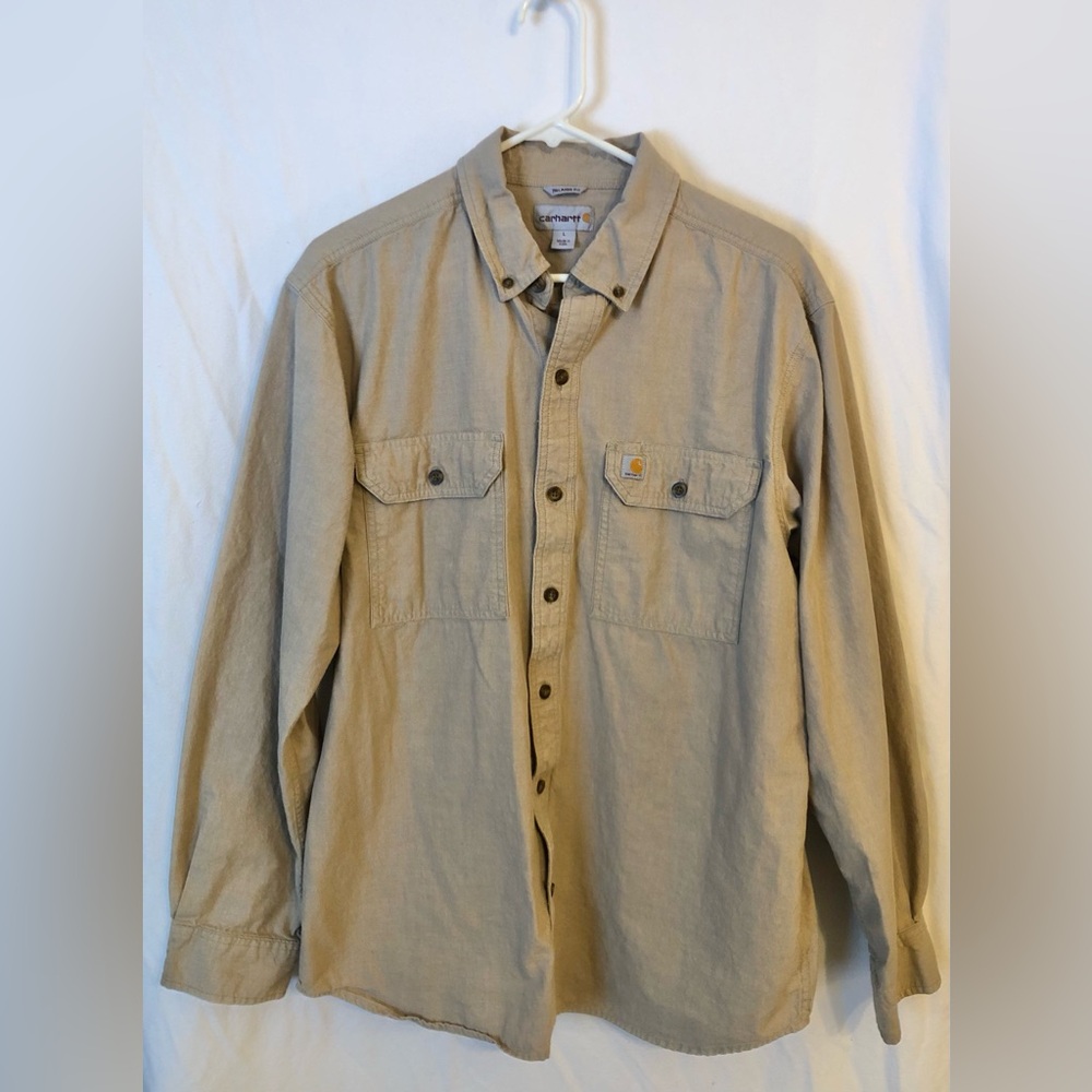 Carhartt Tan Button-Up Shirt Men’s L